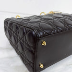 Load image into Gallery viewer, Christian Dior Lady Dior Medium, Black Lambskin Gold-tone Hardware
