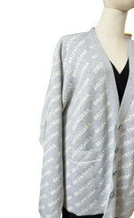 Load image into Gallery viewer, Balenciaga Allover Logo V- Neck Cardigan - Unisex Oversized Fit
