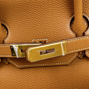 Hermes Birkin 35 Retourne Gold Togo 24kt Plated Gold Hardware