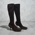 将图片加载到图库查看器，Stuart Weitzman Brown Suede Leather Boots, Size 6 EU
