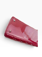 Charger l'image dans la galerie, Christian Dior Lady Dior Medium Red Patent Leather Silver-tone Hardware
