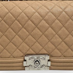 Load image into Gallery viewer, Chanel Leboy Old Medium Dark Beige Diamond Quilted Caviar Leather/Grained Calfskin, Shiny Silver-tone Hardware
