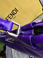 将图片加载到图库查看器，Fendi Peekaboo Mini Nappa Shahtoosh in Purple Rain Silver-tone Hardware
