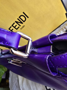 Fendi Peekaboo Mini Nappa Shahtoosh in Purple Rain Silver-tone Hardware