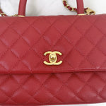 Load image into Gallery viewer, Chanel Coco Handle Small Red Caviar Gold-tone Hardware
