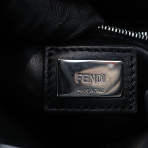 FENDI Peekaboo Iconic Satchel Mini Pearl Studded Black SHW