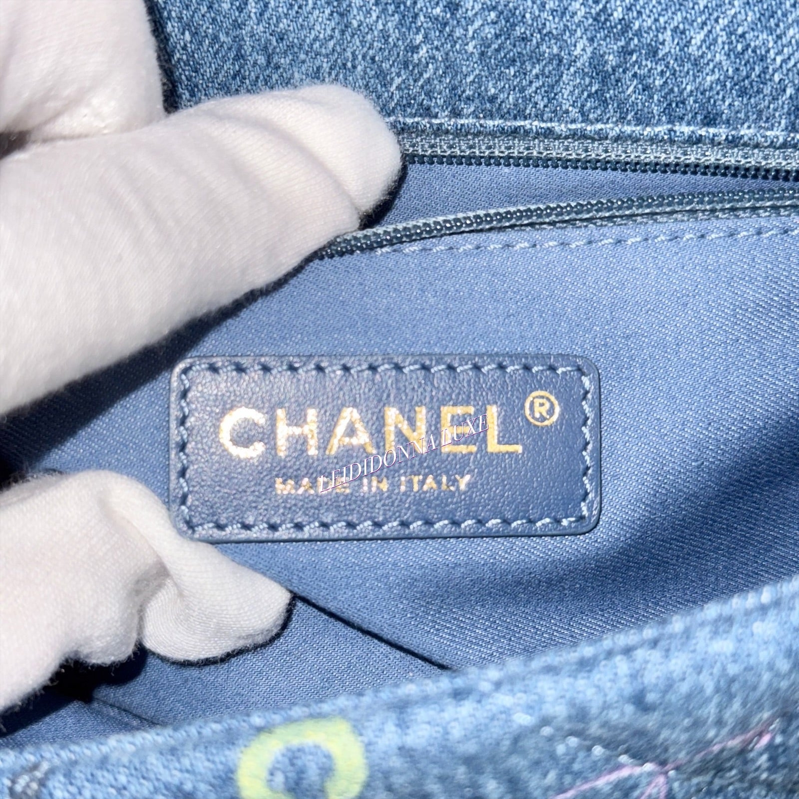 Chanel Classic Mini Rectangle 22P Blue Denim Mood, Gold-tone Hardware