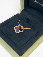 Load image into Gallery viewer, Van Cleef and Arpels VCA Vintage Alhambra 1 Motif Onyx Pendant Yellow Gold
