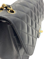 将图片加载到图库查看器，Chanel Timeless Classic Jumbo Black Caviar Gold-tone Hardware
