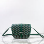 将图片加载到图库查看器，Goyard Belvedere PM Green Goyardine Canvass Palladium Hardware
