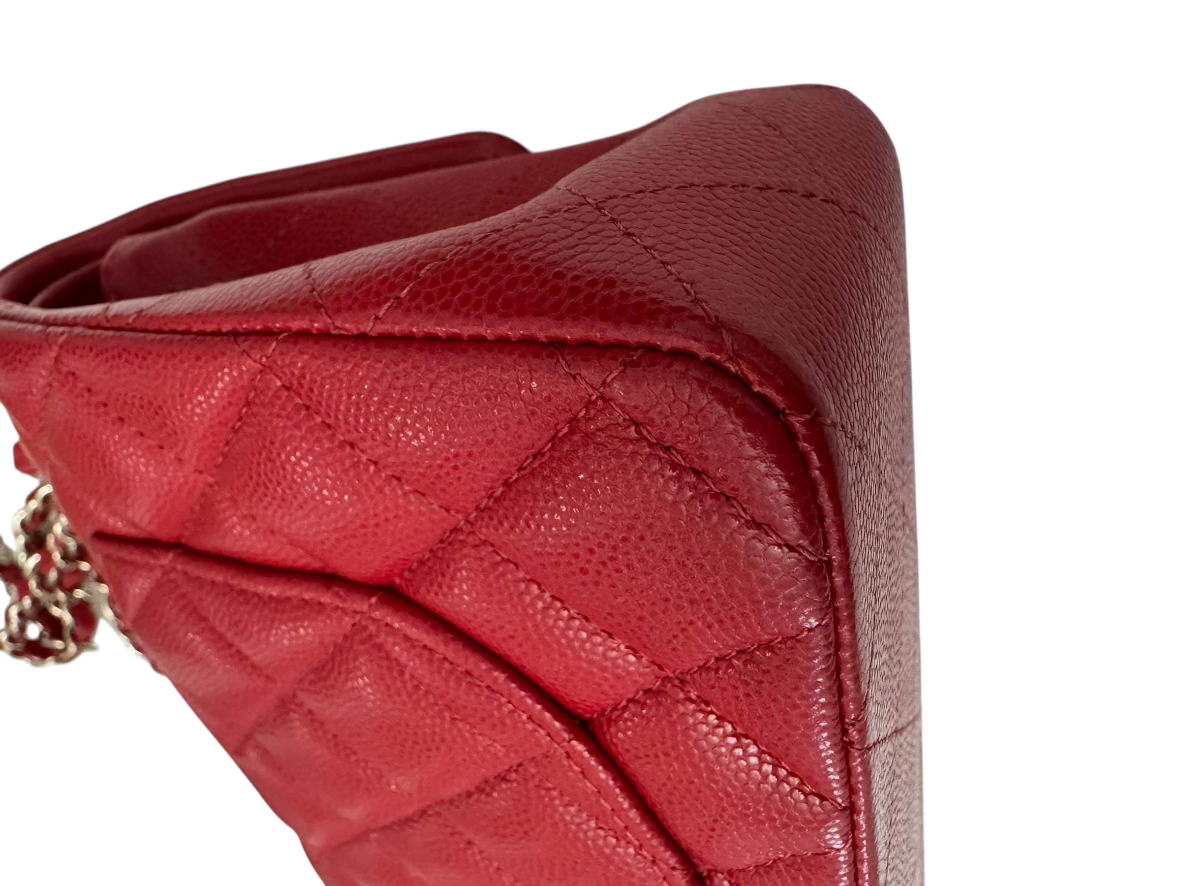 Chanel Timeless Classic Small 19B True Red Caviar Gold-tone Hardware