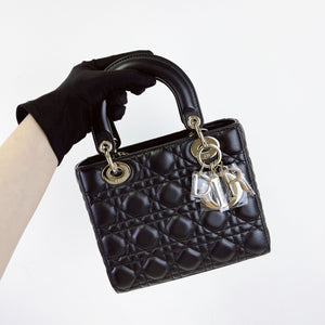 Christian Dior My Lady ABCDior Small Black Lambskin Gold-tone Hardware