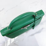 Charger l&#39;image dans la galerie, Hermes Kelly Sellier 32 Vert Vertigo Epsom Palladium Hardware
