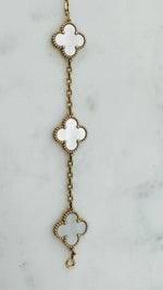 Load image into Gallery viewer, Van Cleef and Arpels Vintage Alhambra Bracelet, 5 Motifs, 18K Yellow Gold, Mother of Pearl
