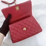 Load image into Gallery viewer, Chanel Coco Handle Small Red Caviar Gold-tone Hardware
