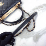 将图片加载到图库查看器，Chanel Trendy CC Small Black Lambskin Rose Gold Hardware
