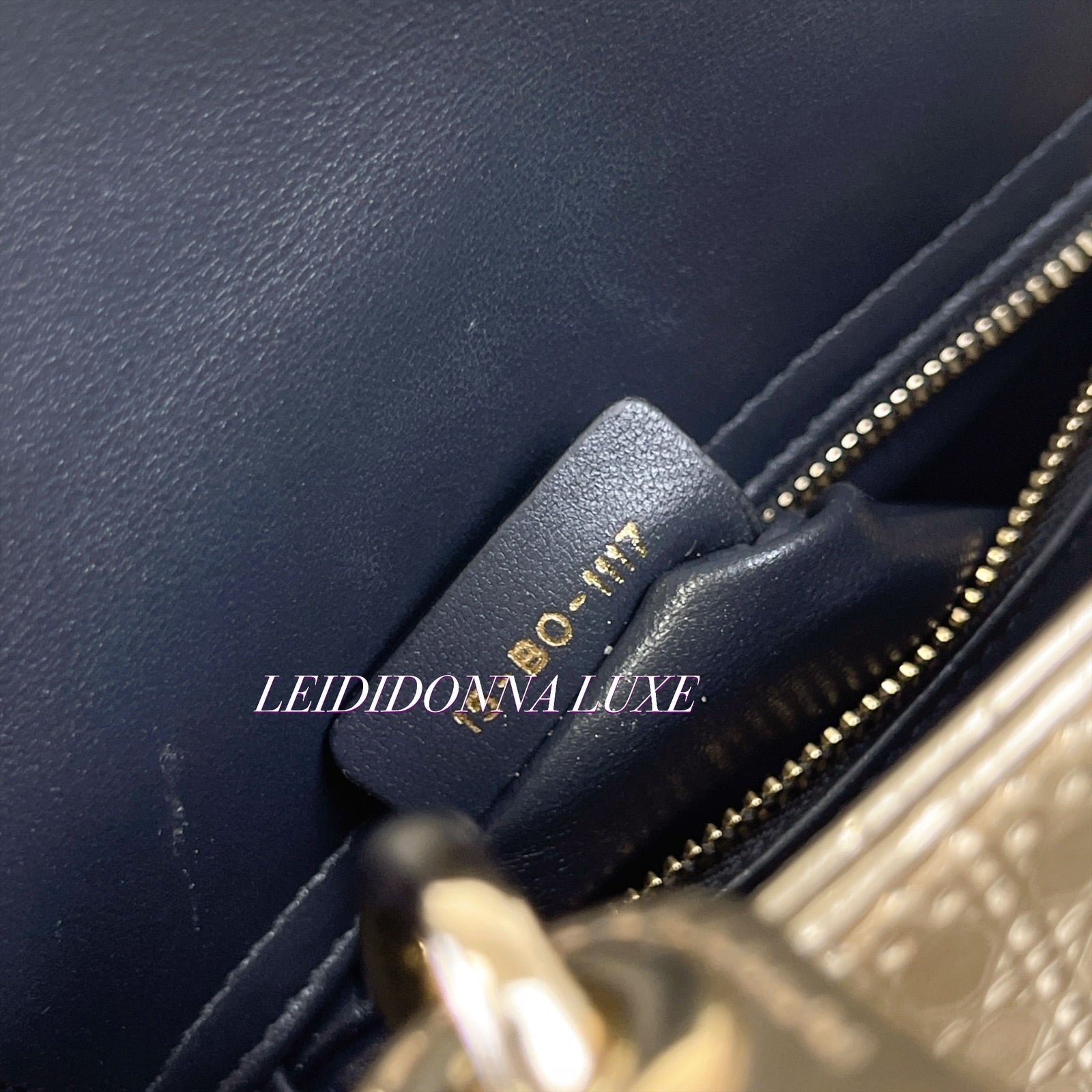 Christian Dior Lady Dior Mini Micro Cannage Pattern Gold