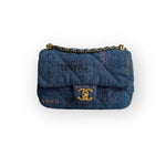 Load image into Gallery viewer, Chanel Classic Mini Rectangle 22P Blue Denim Mood, Gold-tone Hardware
