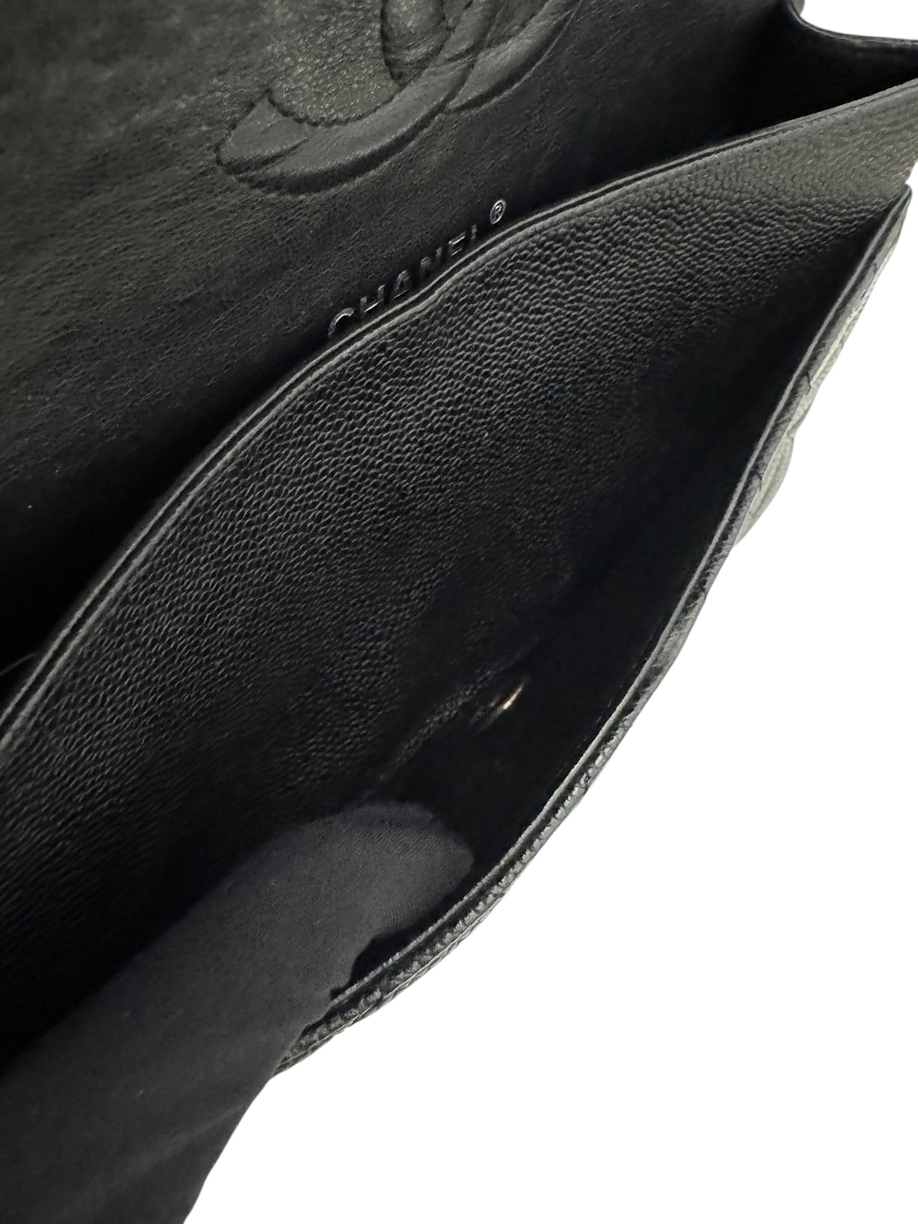 Chanel Timeless Classic Medium M/L Black Caviar Silver-tone Hardware