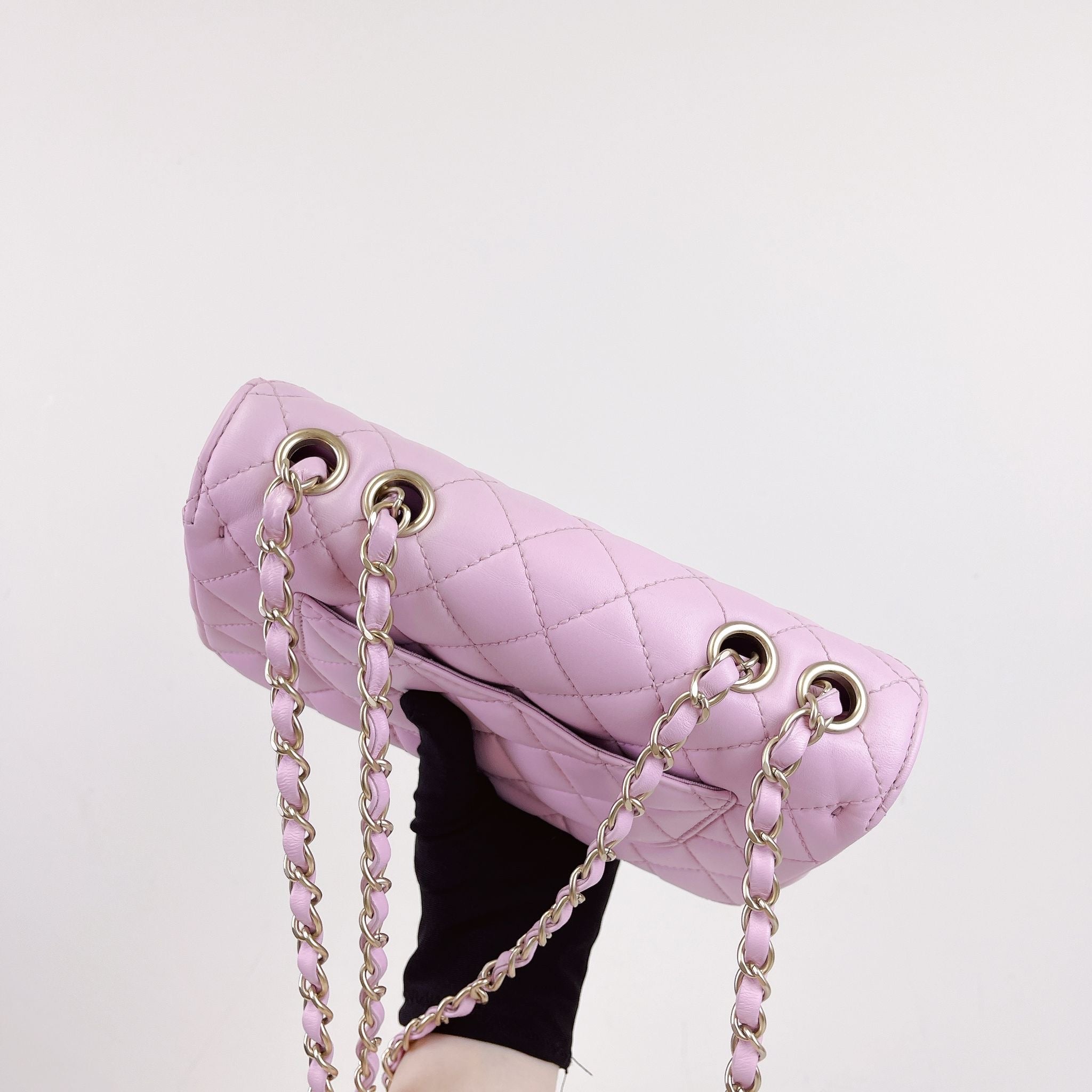 Chanel Mademoiselle Pink Lambskin Gold-tone Hardware