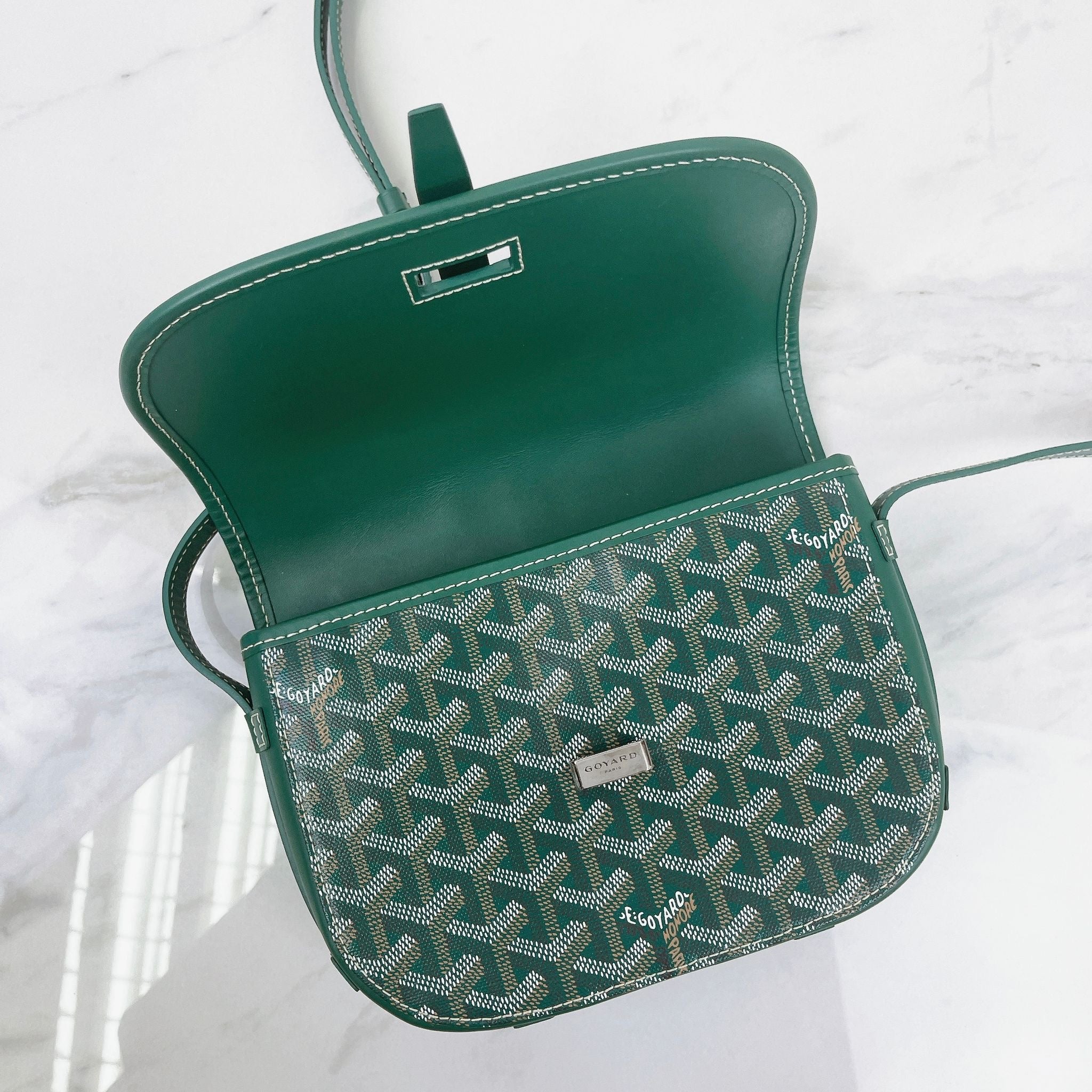 Goyard Belvedere PM Green Goyardine Canvass Palladium Hardware