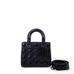 Load image into Gallery viewer, Christian Dior Lady Dior Diamond Motif Black Ultramatte Small
