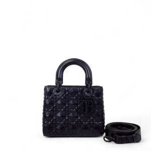 Christian Dior Lady Dior Diamond Motif Black Ultramatte Small