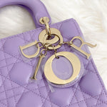 将图片加载到图库查看器，Christian Dior My Lady ABCDior Small Lilac Lambskin, Gold-tone Hardware - Small
