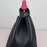 Load image into Gallery viewer, FENDI Peekaboo Iconic Satchel Mini Nappa Colorblock Black SHW
