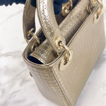 Load image into Gallery viewer, Christian Dior Lady Dior Mini Micro Cannage Pattern Gold
