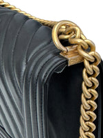 将图片加载到图库查看器，Chanel Leboy Old Medium Black Calfskin Gold-tone Hardware
