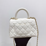 Load image into Gallery viewer, Chanel Coco Handle Mini White Caviar Gold-tone Hardware
