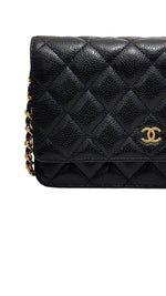 将图片加载到图库查看器，Chanel Classic Wallet on Chain Black Caviar Gold-tone Hardware
