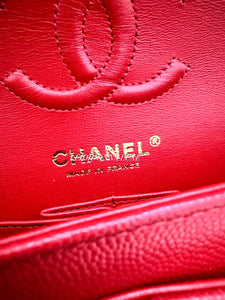 Chanel Timeless Classic Small 22P Red Caviar, Gold-tone Hardware