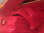 将图片加载到图库查看器，Prada Red Saffiano Lux Leather Medium Galleria Double Zip Tote Gold-Tone Hardware
