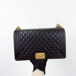 Load image into Gallery viewer, Chanel Leboy New Medium Black Diamond Quilted Lambskin Gold Hardware
