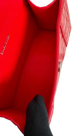 将图片加载到图库查看器，Balenciaga Hourglass XS Handbag,  Lipstick Red Croc-Embossed Calfskin, Red Enamel-plated Hardware
