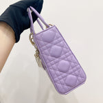 将图片加载到图库查看器，Christian Dior My Lady ABCDior Small Lilac Lambskin, Gold-tone Hardware - Small
