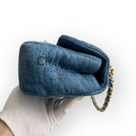 Load image into Gallery viewer, Chanel Classic Mini Rectangle 22P Blue Denim Mood, Gold-tone Hardware
