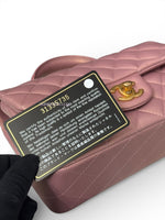 将图片加载到图库查看器，Chanel Mini Top Handle Iridescent Pink Lambskin Gold-tone Hardware

