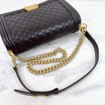 将图片加载到图库查看器，Chanel Leboy New Medium Black Diamond Quilted Lambskin Gold Hardware
