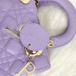 将图片加载到图库查看器，Christian Dior My Lady ABCDior Small Lilac Lambskin, Gold-tone Hardware - Small
