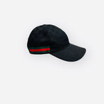 Load image into Gallery viewer, Gucci Web Casquette Base Ball Hat, Black Red and Green Web Stripes
