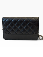 Load image into Gallery viewer, Chanel Gabrielle Quilted Wallet on Chain, Black Calfskin, Mixed-tone Hardware
