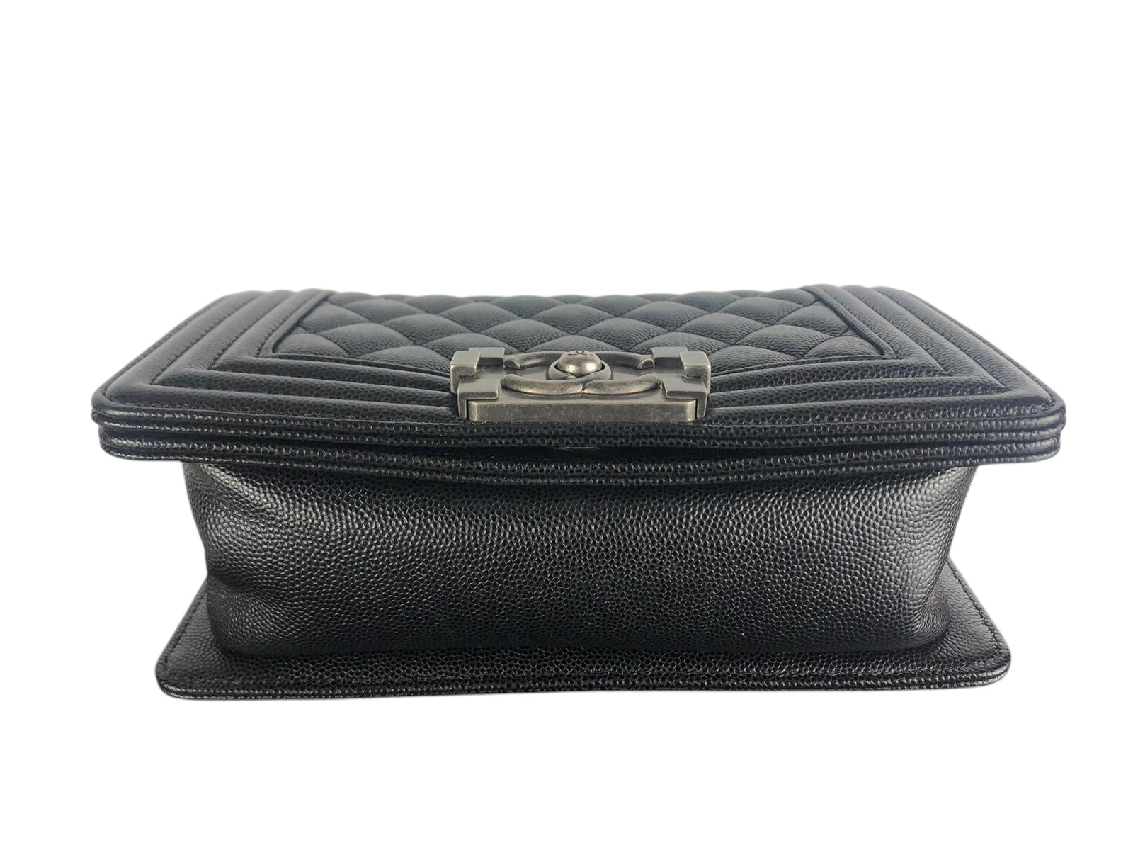 Chanel Leboy Small Quilted Black Caviar / Grained Calfskin, Ruthenium Hardware