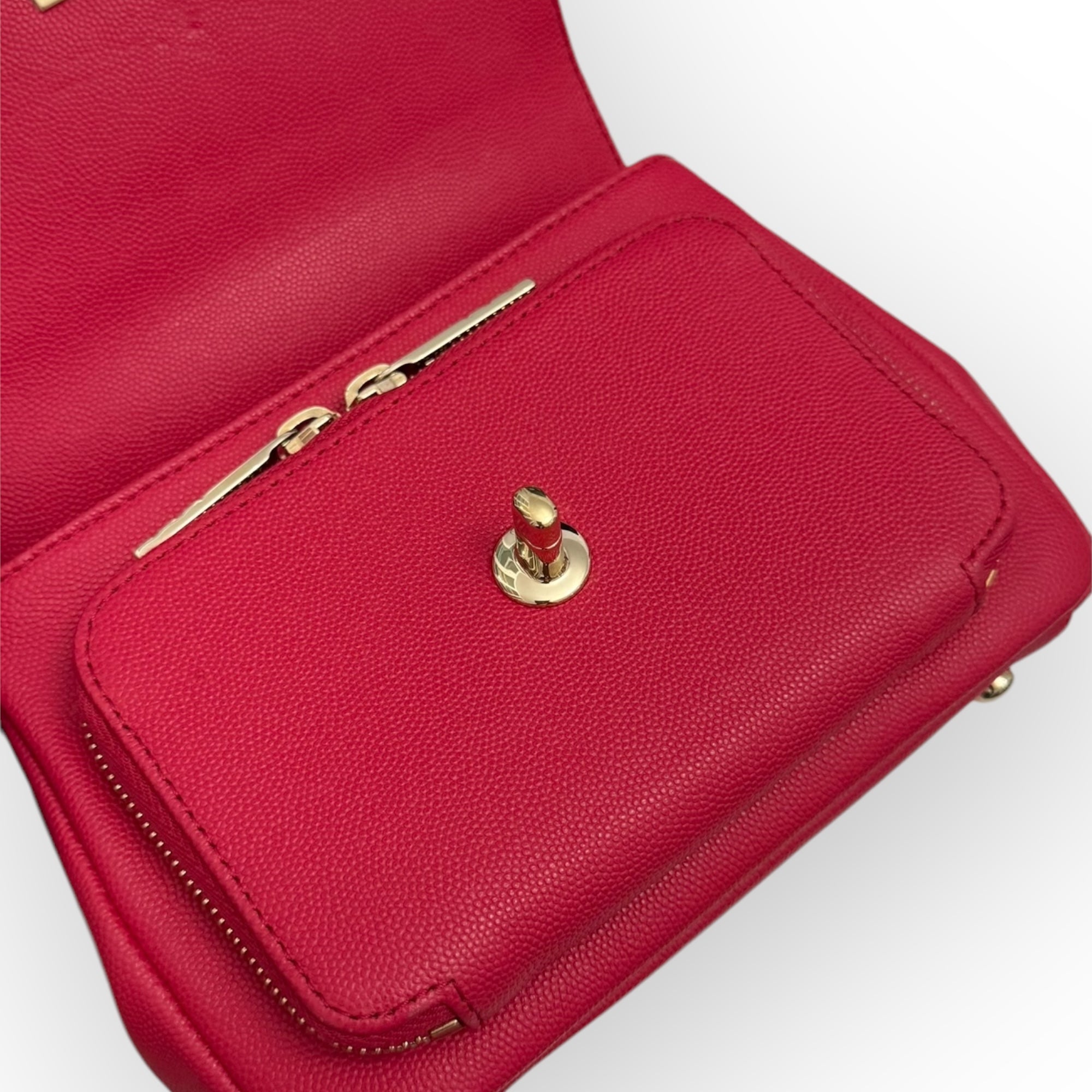 Chanel Business Affinity Small, Strawberry Red Grained Calfskin - Caviar, Gold-tone Hardware