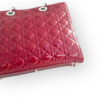 Load image into Gallery viewer, Christian Dior Lady Dior Large, Cherry Red Patent Leather, Silver Hardware
