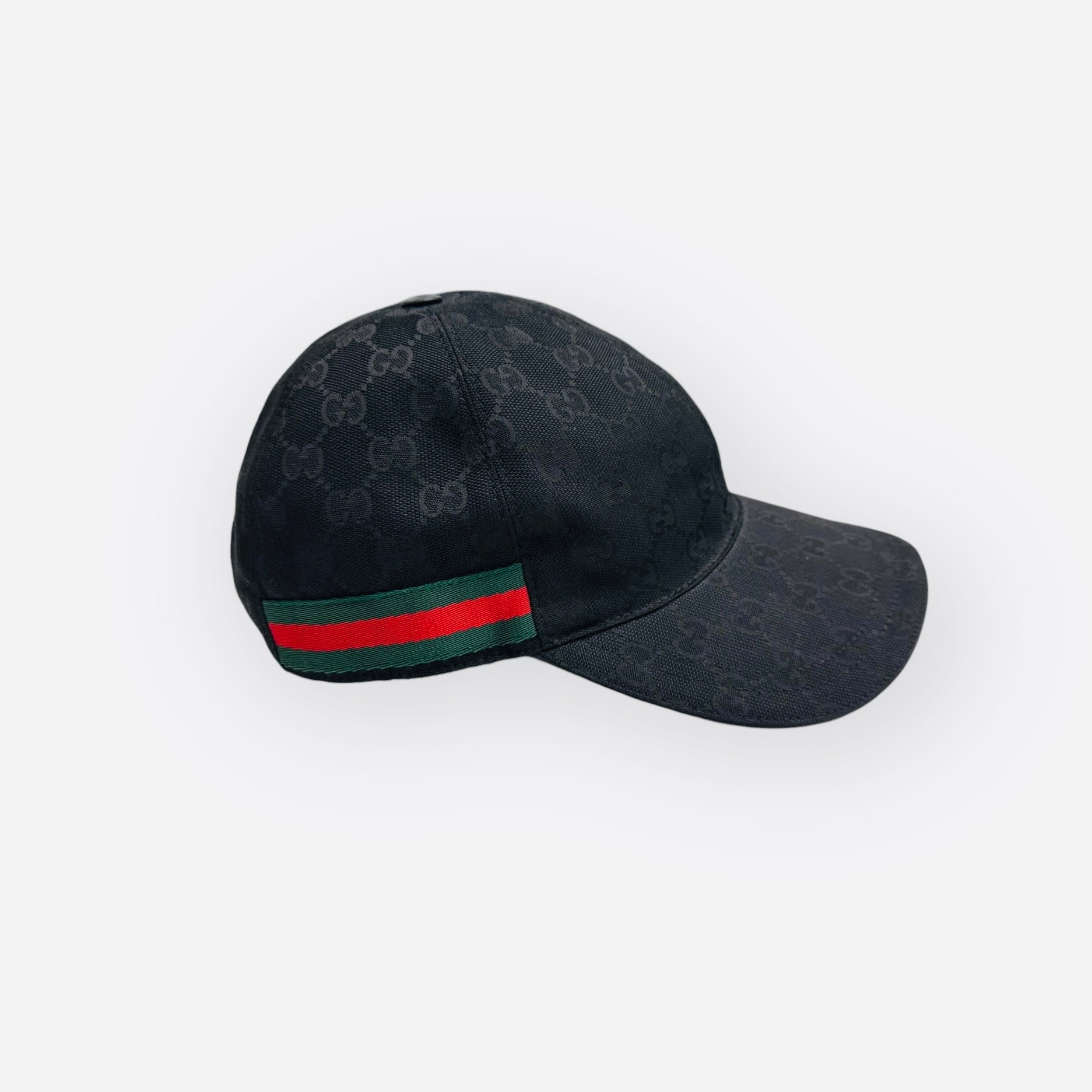 Gucci Web Casquette Base Ball Hat, Black Red and Green Web Stripes