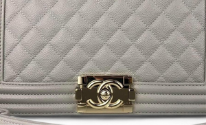 Chanel Leboy Old Medium Taupe-Grey Caviar / Grained Calfskin, Gold-tone Hardware