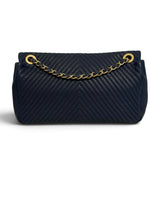 将图片加载到图库查看器，Chanel Surpique Flap Bag, Chevron Calfskin Gold-tone Hardware
